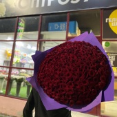 Букет гигант из 201 красной розы в оформлении Ред Наоми
